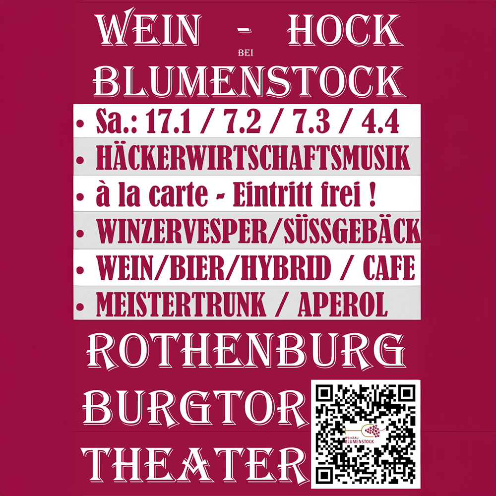 Wein Event von Blumenstock in Januar 26 in Rothenburg ob der Tauber