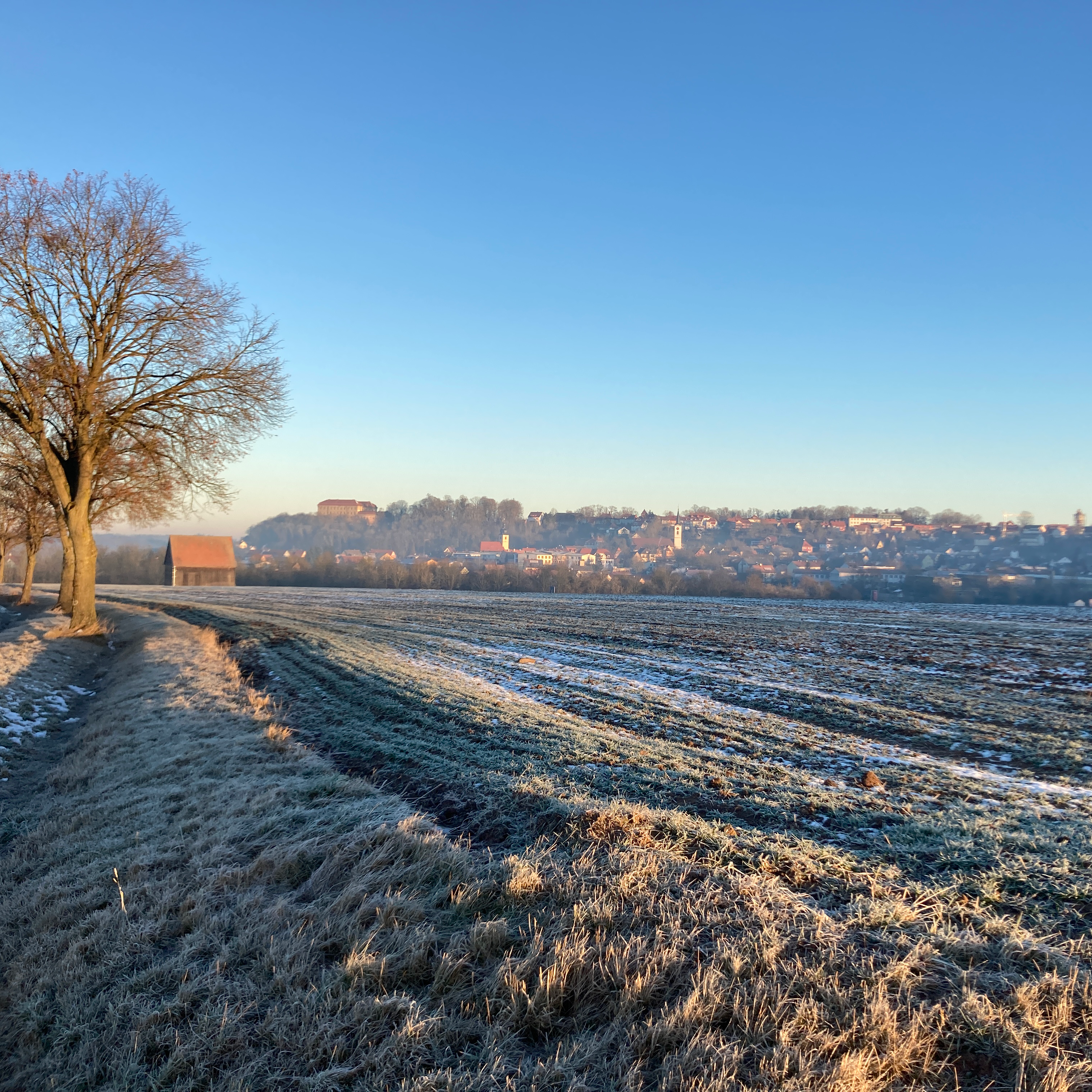 Blick auf das winterliche Schillingsf&uuml;rst