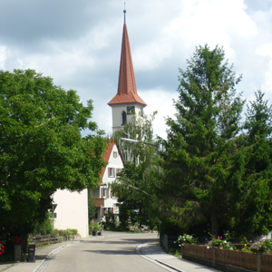 Steinsfeld Blick auf die Kirche
